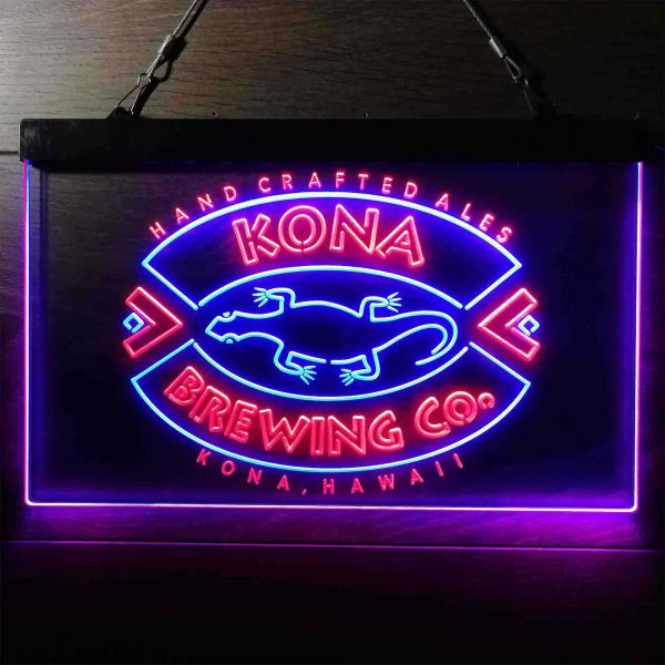 Kona Brewing Co. Handcrafted Ales Dual LED Neon Light Sign